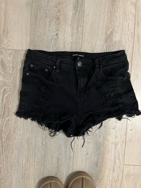 Almost Famous Black Distressed High-Rise Denim Cutoff Shorts size 11